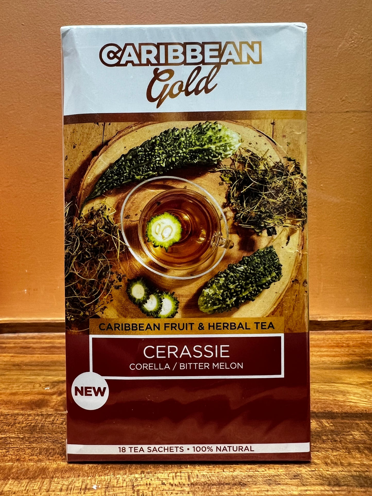 Caribbean Gold Cerassie Bitter Melon 18 Herbal Teabags
