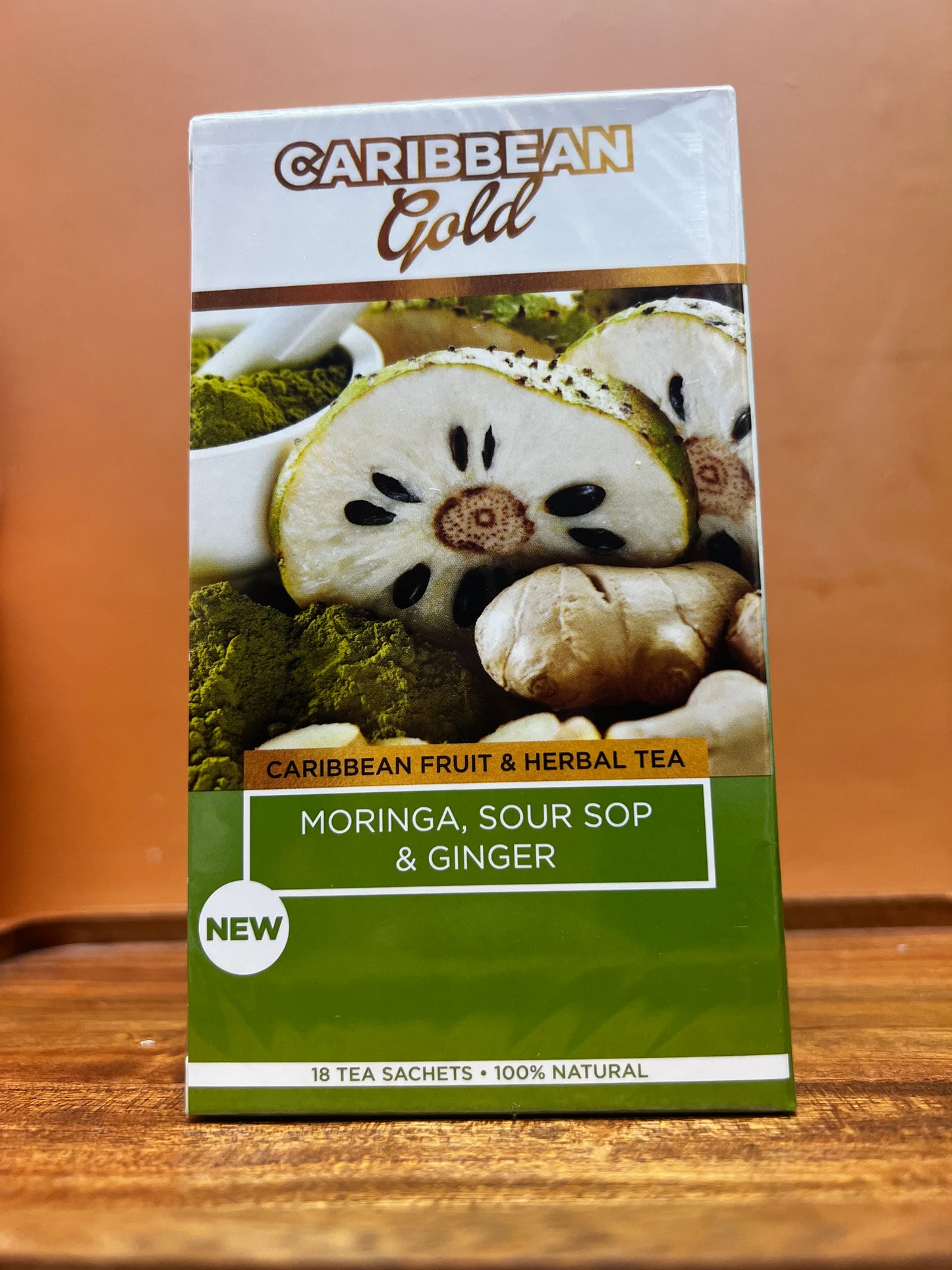 Caribbean Gold Moringa, Soursop & Ginger 18 Herbal teabags