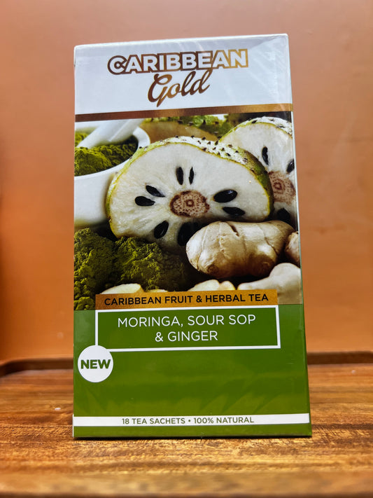 Caribbean Gold Moringa, Soursop & Ginger 18 Herbal teabags