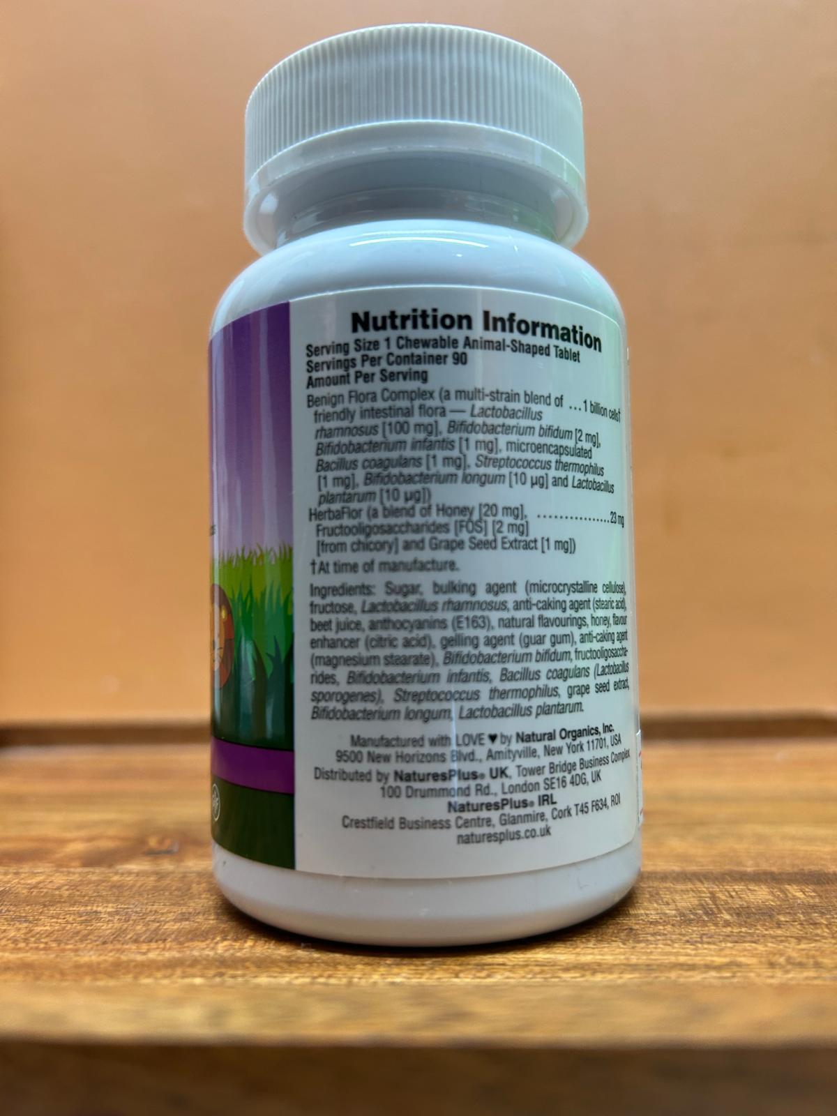 NaturesPlus Animal Parade Acidophi Kidz Probiotics 90 chewable