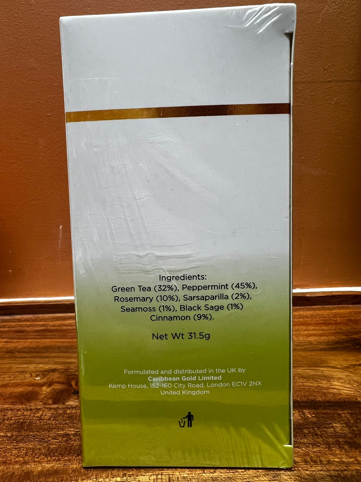 Caribbean Gold Peppermint, Black Sage, Seamoss & Sarsaparilla 18 herbal teabags