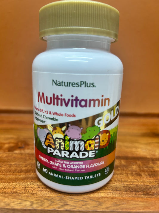 Natures Plus Kid Multivitamin Gold Cherry, Grape and Orange Flavour