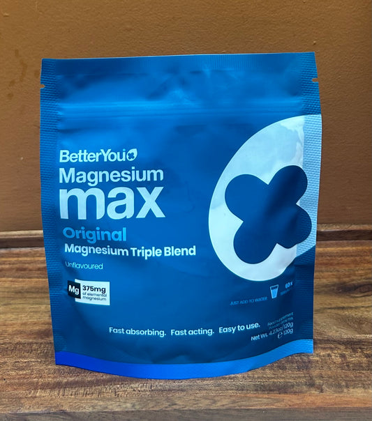 BetterYou Magnesium Max Original Magnesium Triple Blend Powder Drink Mix 120g