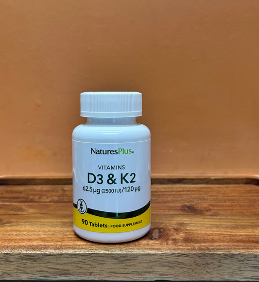 Natures Plus Vitamin D3 & K2 Tablets